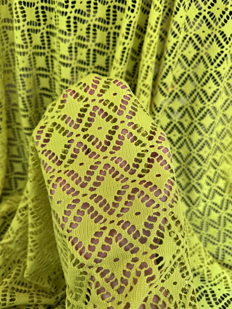 Lime Green Crochet Hollow Out Knit