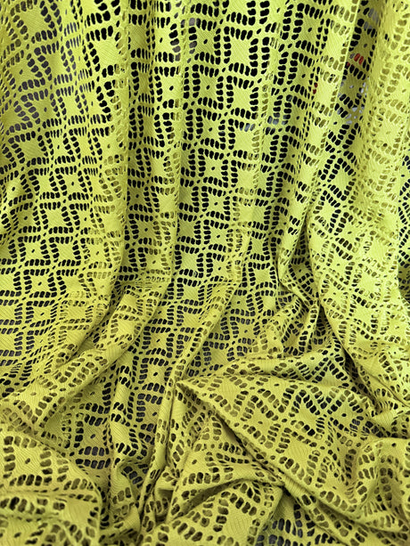 Lime Green Crochet Hollow Out Knit