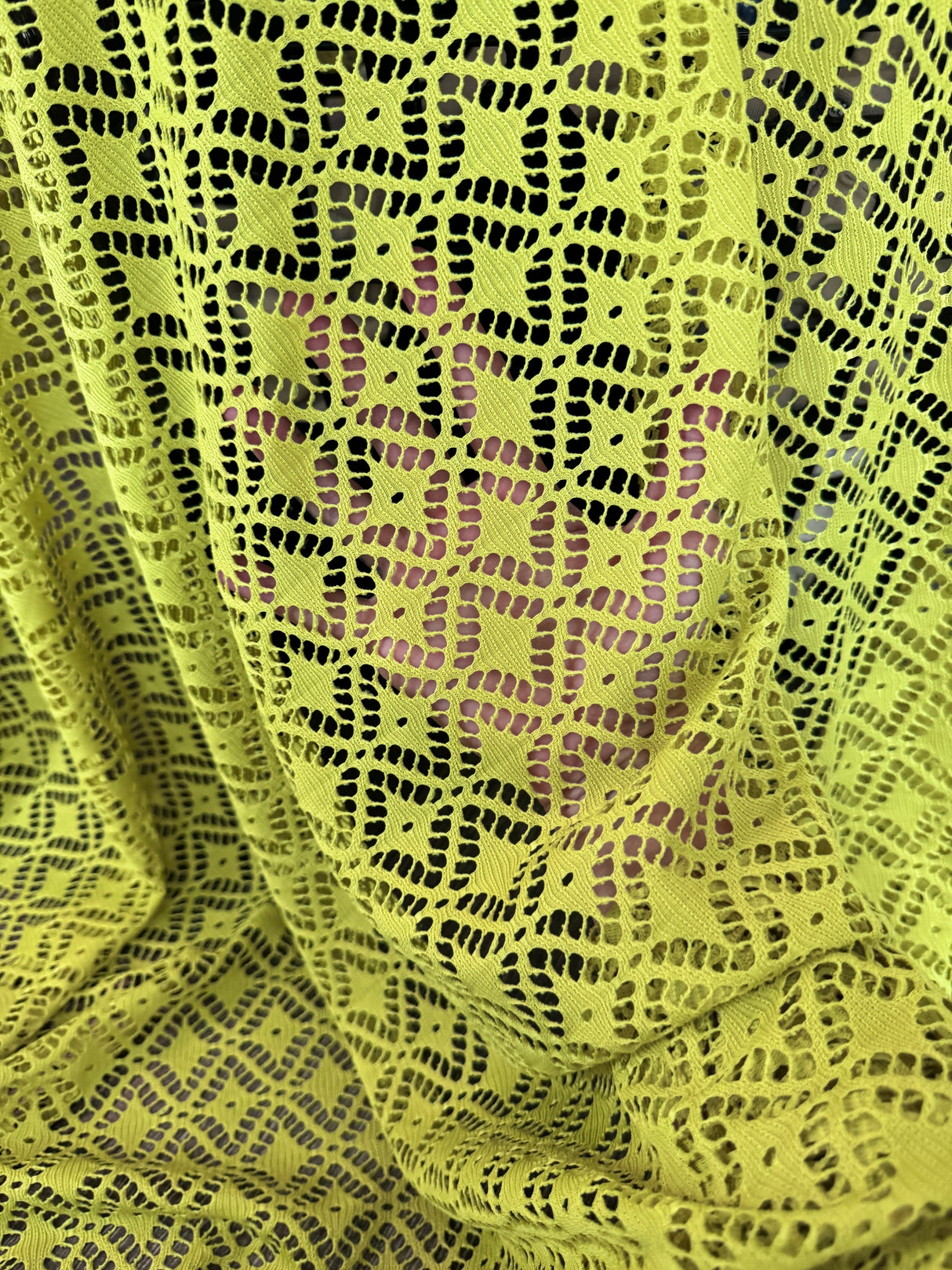Lime Green Crochet Hollow Out Knit