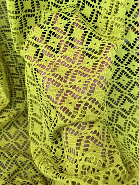 Lime Green Crochet Hollow Out Knit