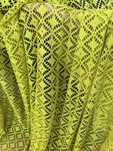 Lime Green Crochet Hollow Out Knit