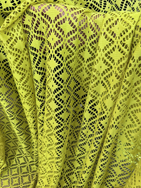 Lime Green Crochet Hollow Out Knit