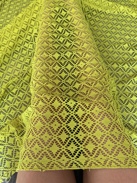 Lime Green Crochet Hollow Out Knit