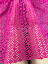 Hot Pink Crochet Hollow Out Knit