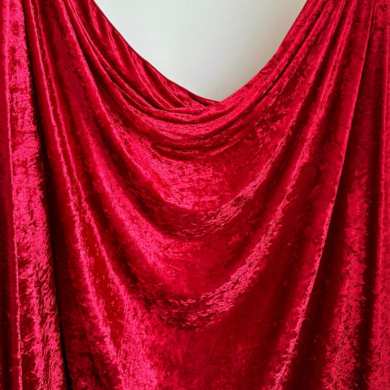 Stretch Crushed Velvet Red