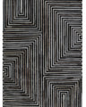 Patchwork PCH212 Black 100 Percent Hairon Leather Fabric - Black Base With Brown, Ivory & Grey Patchwork, 12' X 14' (1 Piece)