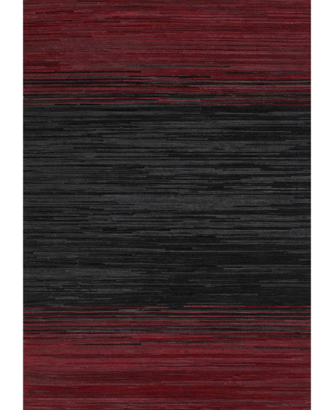 Patchwork PCH211 Red 100 Percent Hairon Leather Fabric - Red, Geometric Pattern, Ombre Effect (1 Piece)