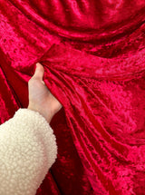 Stretch Crushed Velvet Red
