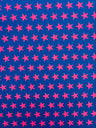 Star Print Spandex Fabric - Blue With Pink Stars, 58"/60" Width (1 Yard)