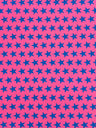 Star Print Spandex Fabric - Blue With Pink Stars, 58"/60" Width (1 Yard)