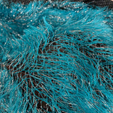 Metallic Faux Fur Tinsel Ostrich Feather Polyester Fabric - Metallic Faux Ostrich Feather, 54" Width (1 Yard)