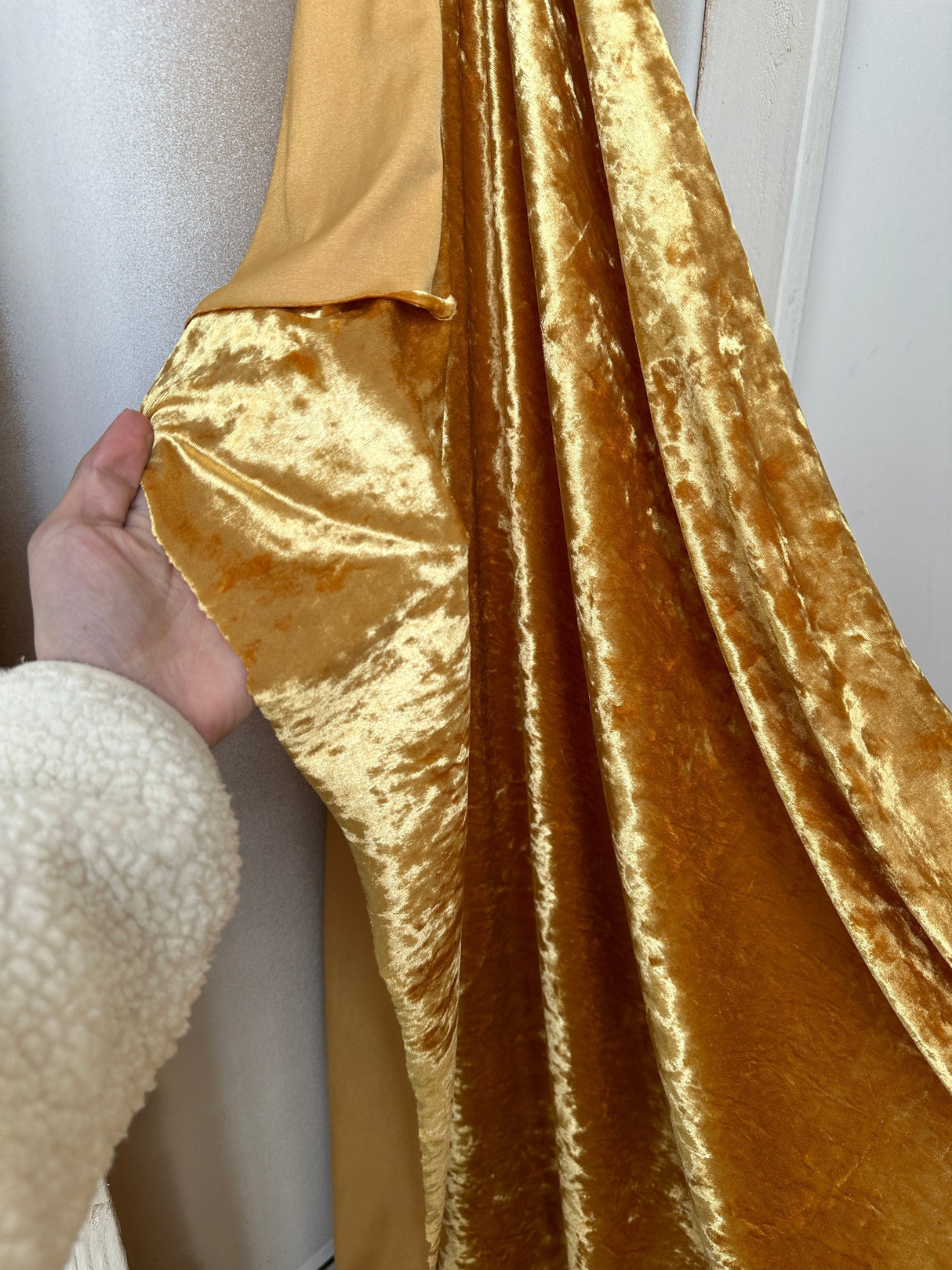 Stretch Crushed Velvet Gold