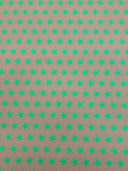 Star Print Spandex Fabric - Blue With Pink Stars, 58"/60" Width (1 Yard)