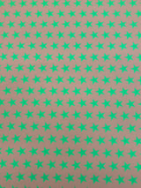 Star Print Spandex Fabric - Blue With Pink Stars, 58"/60" Width (1 Yard)