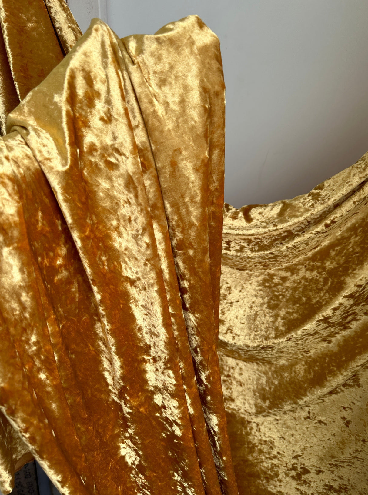 Stretch Crushed Velvet Gold