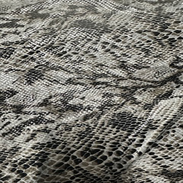 Polyester Spandex Sahara Snake Foil Fabric 56" Gray