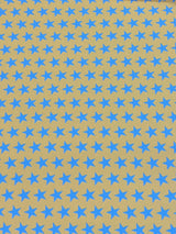 Star Print Spandex Fabric - Blue With Pink Stars, 58"/60" Width (1 Yard)