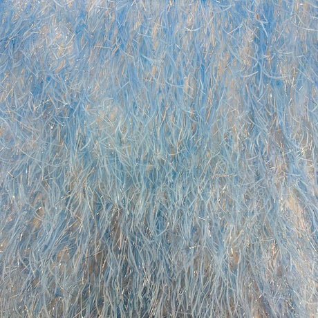 Metallic Faux Fur Tinsel Ostrich Feather Polyester Fabric - Metallic Faux Ostrich Feather, 54" Width (1 Yard)