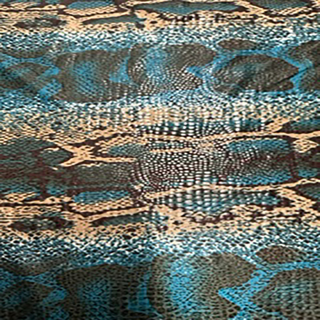 Polyester Spandex Fabric Brazilian Snake Foil 2-Way Stretch Green Brown 60"