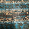 Polyester Spandex Fabric Brazilian Snake Foil 2-Way Stretch Green Brown 60"