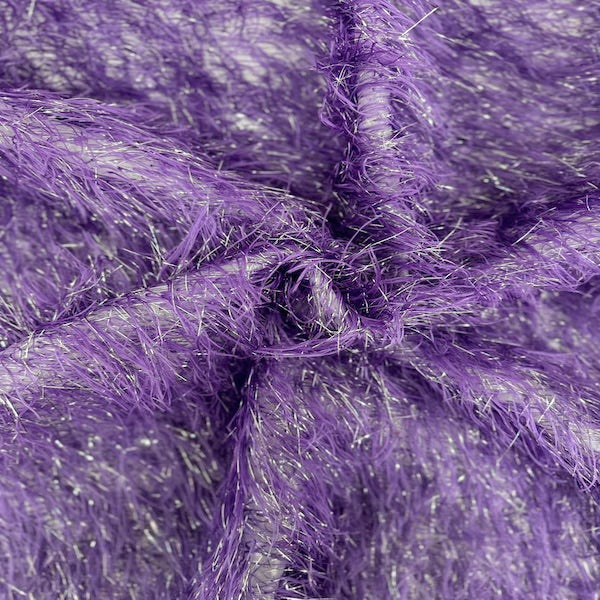 Metallic Faux Fur Tinsel Ostrich Feather Polyester Fabric - Metallic Faux Ostrich Feather, 54" Width (1 Yard)
