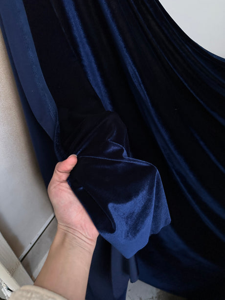 Stretch Velvet Navy