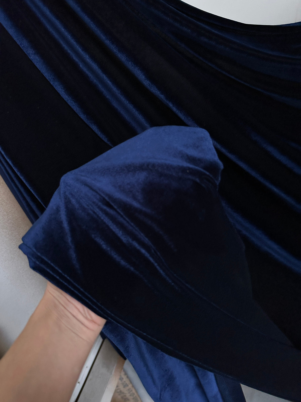 Stretch Velvet Navy