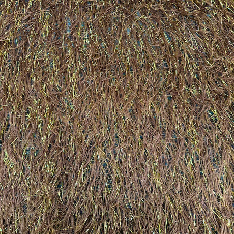 Metallic Faux Fur Tinsel Ostrich Feather Polyester Fabric - Metallic Faux Ostrich Feather, 54" Width (1 Yard)
