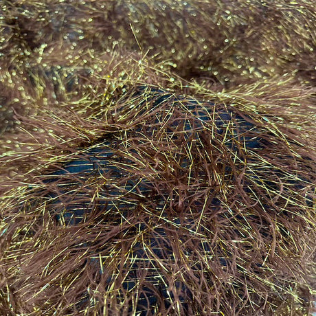 Faux Fur Metallic Tinsel Ostrich Feather Fabric