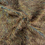 Metallic Faux Fur Tinsel Ostrich Feather Polyester Fabric - Metallic Faux Ostrich Feather, 54" Width (1 Yard)