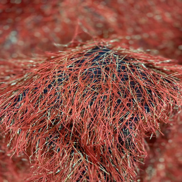 Metallic Faux Fur Tinsel Ostrich Feather Polyester Fabric - Metallic Faux Ostrich Feather, 54" Width (1 Yard)