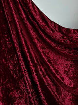 Stretch Crushed Velvet Burgundy