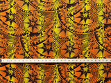 Plumeria Star Design Rayon Fabric - All Over Tiki Print, 44" Width (1 Yard)