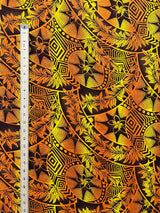 Rayon Fabric Plumeria Star Design Tropical Print