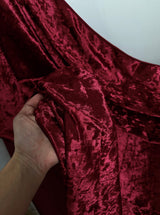Stretch Crushed Velvet Burgundy