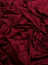Stretch Crushed Velvet Burgundy