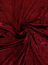 Stretch Crushed Velvet Burgundy