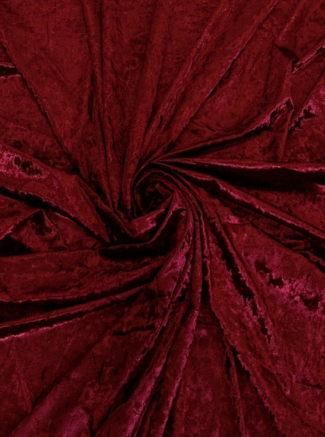 Stretch Crushed Velvet Burgundy