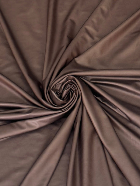 4-Way Stretch Faux Leather Chocolate Brown