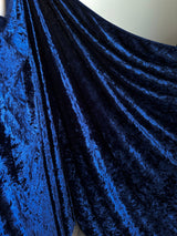 Navy Stretch Crushed Velvet