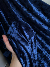 Navy Stretch Crushed Velvet