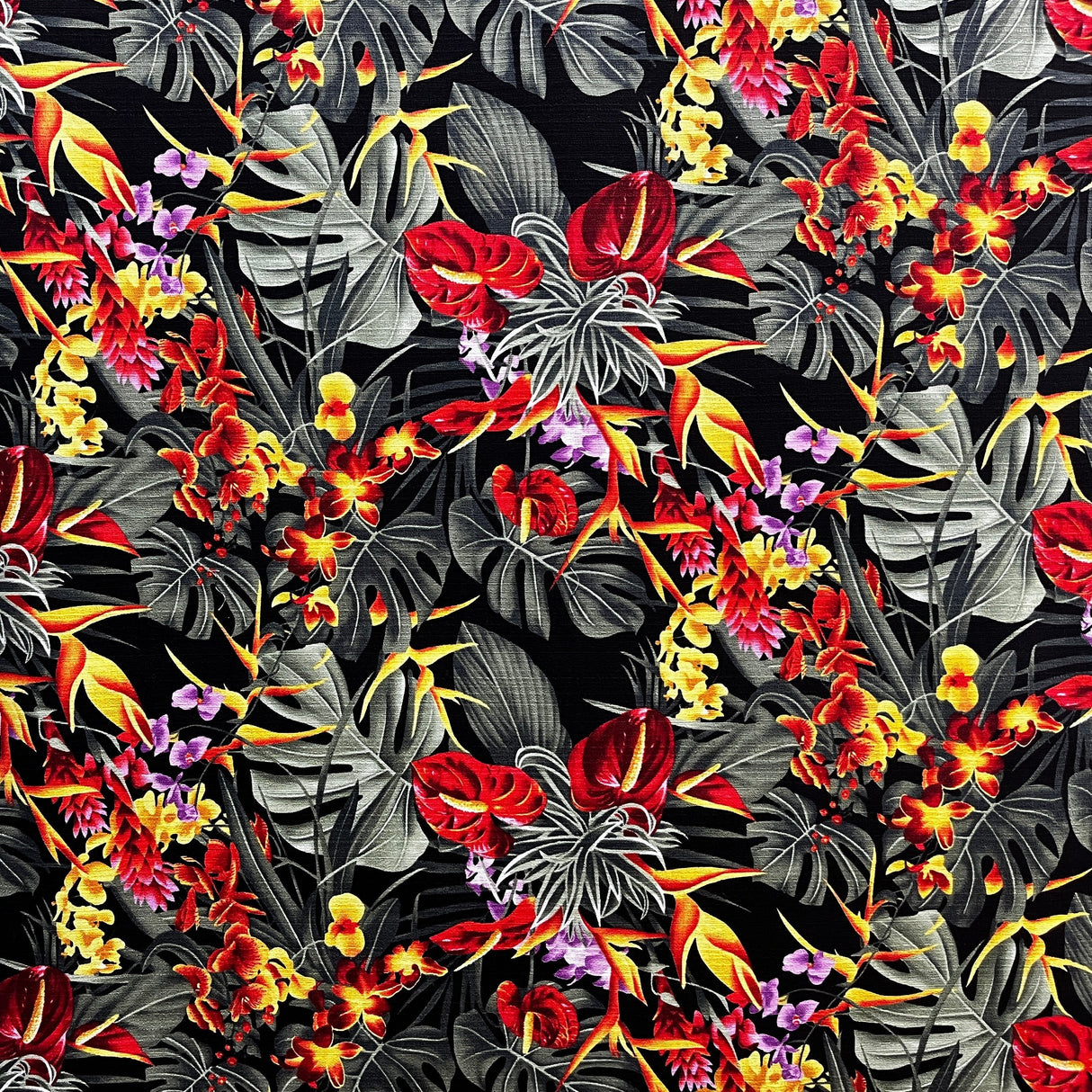 Cotton Barkcloth Fabric Hawaiian Tropical Garden