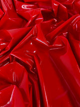 Red Glossy Stretch Patent Leather Latex
