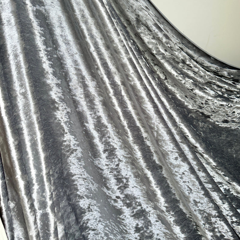Stretch Crushed Velvet Silver