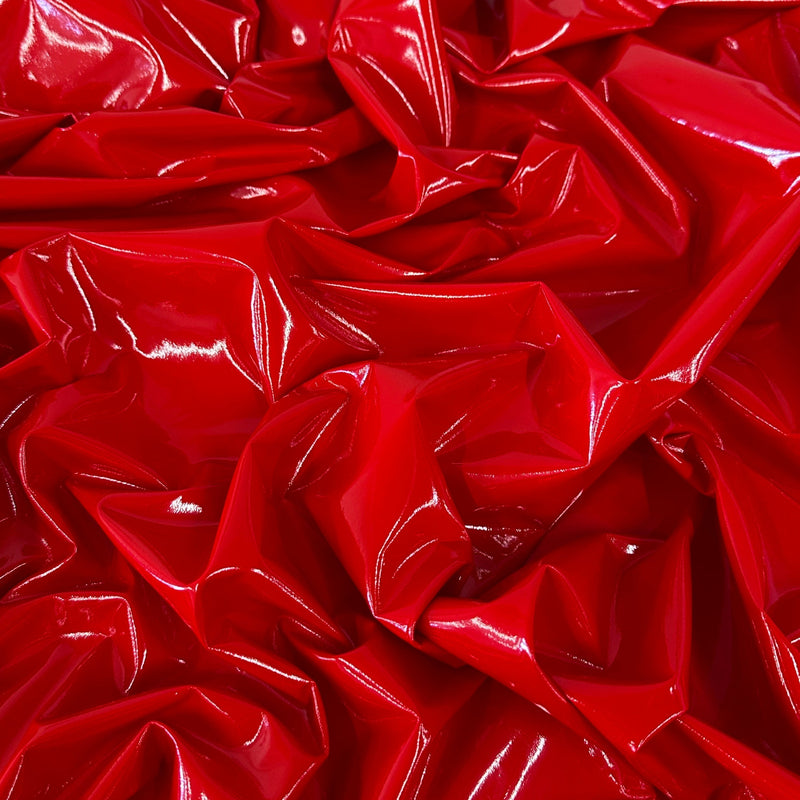 Red Glossy Stretch Patent Leather Latex