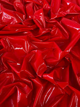 Red Glossy Stretch Patent Leather Latex