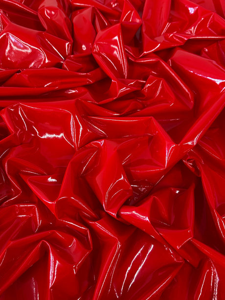 Red Glossy Stretch Patent Leather Latex