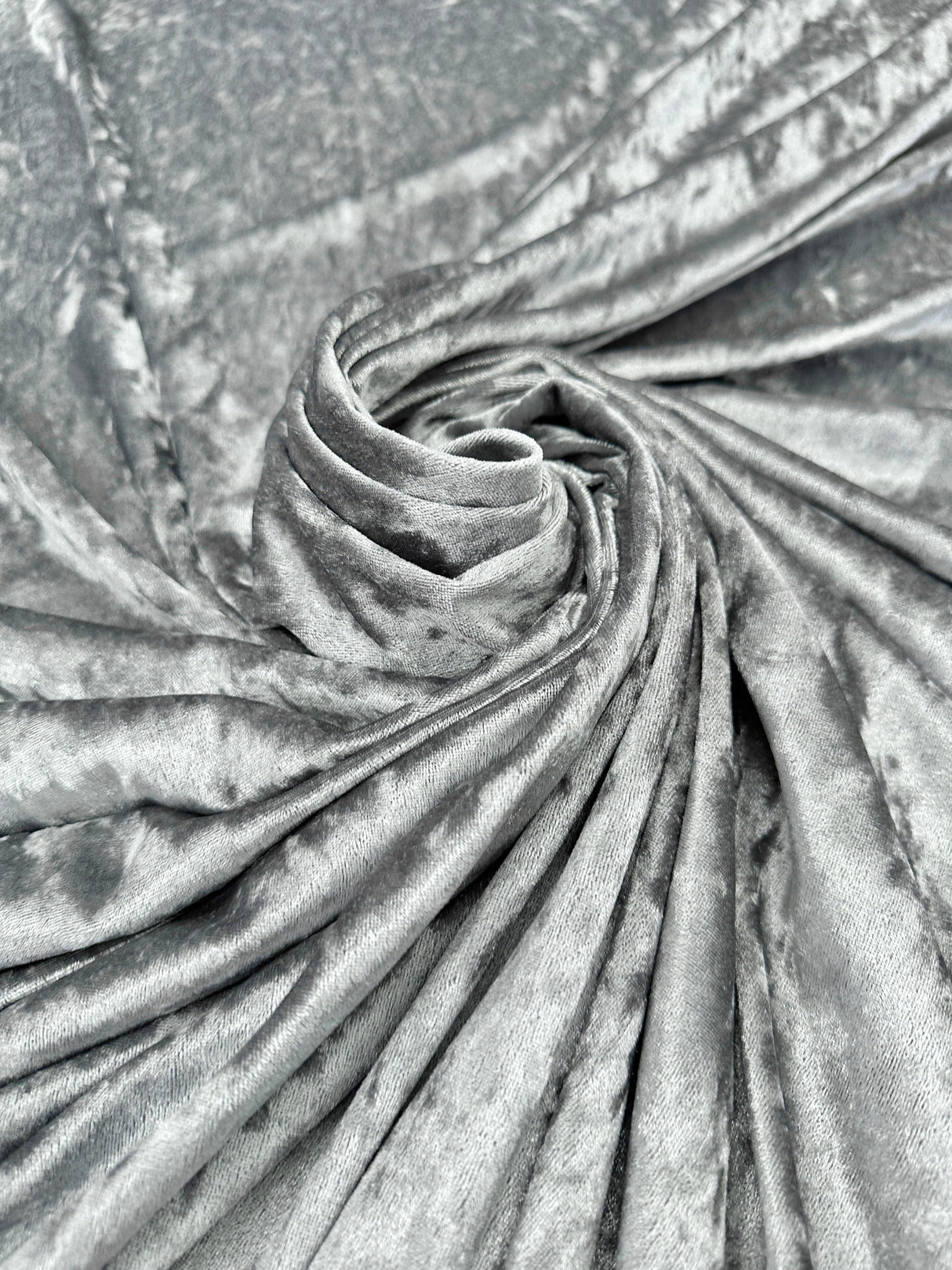 Stretch Crushed Velvet Silver