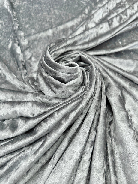 Stretch Crushed Velvet Silver