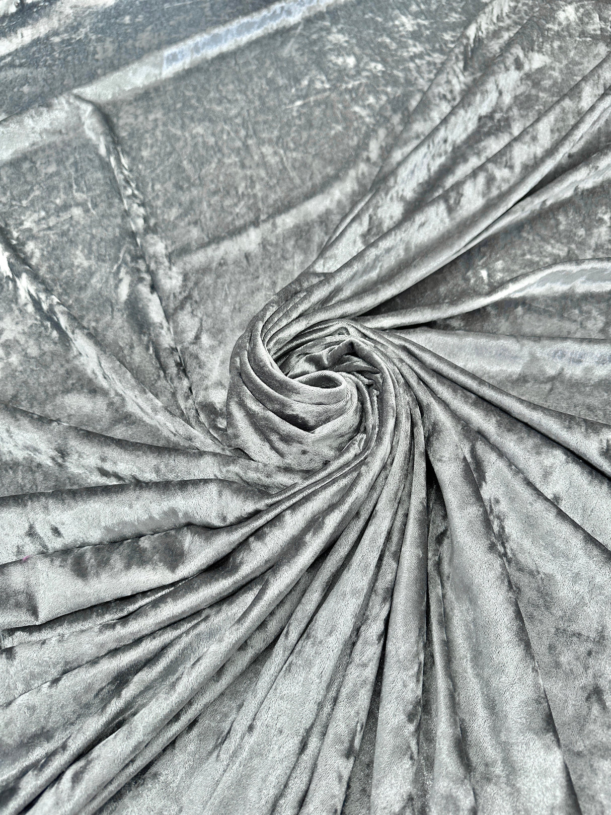 Stretch Crushed Velvet Silver